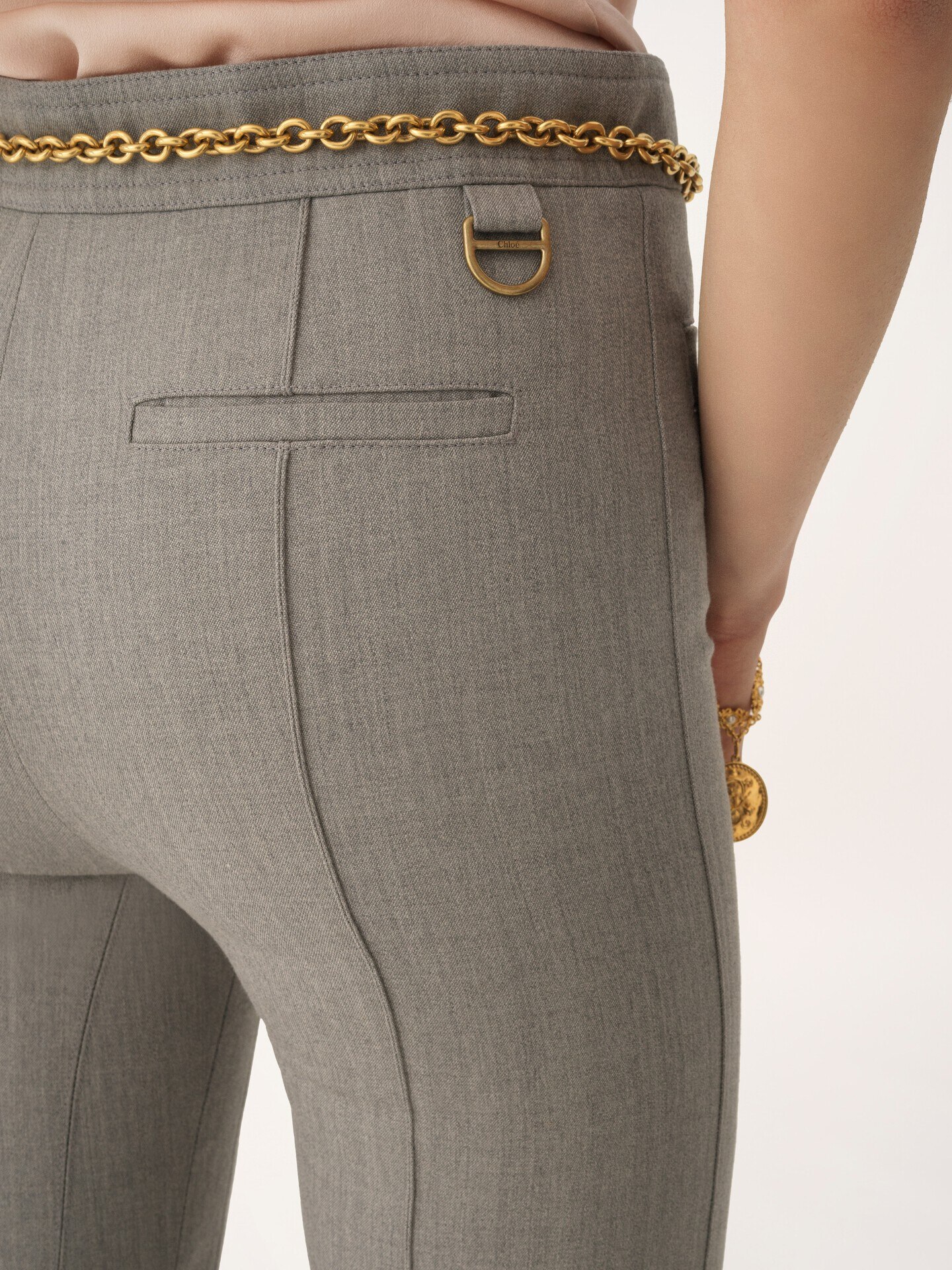Tailored trousers in chin&eacute; wool - 7