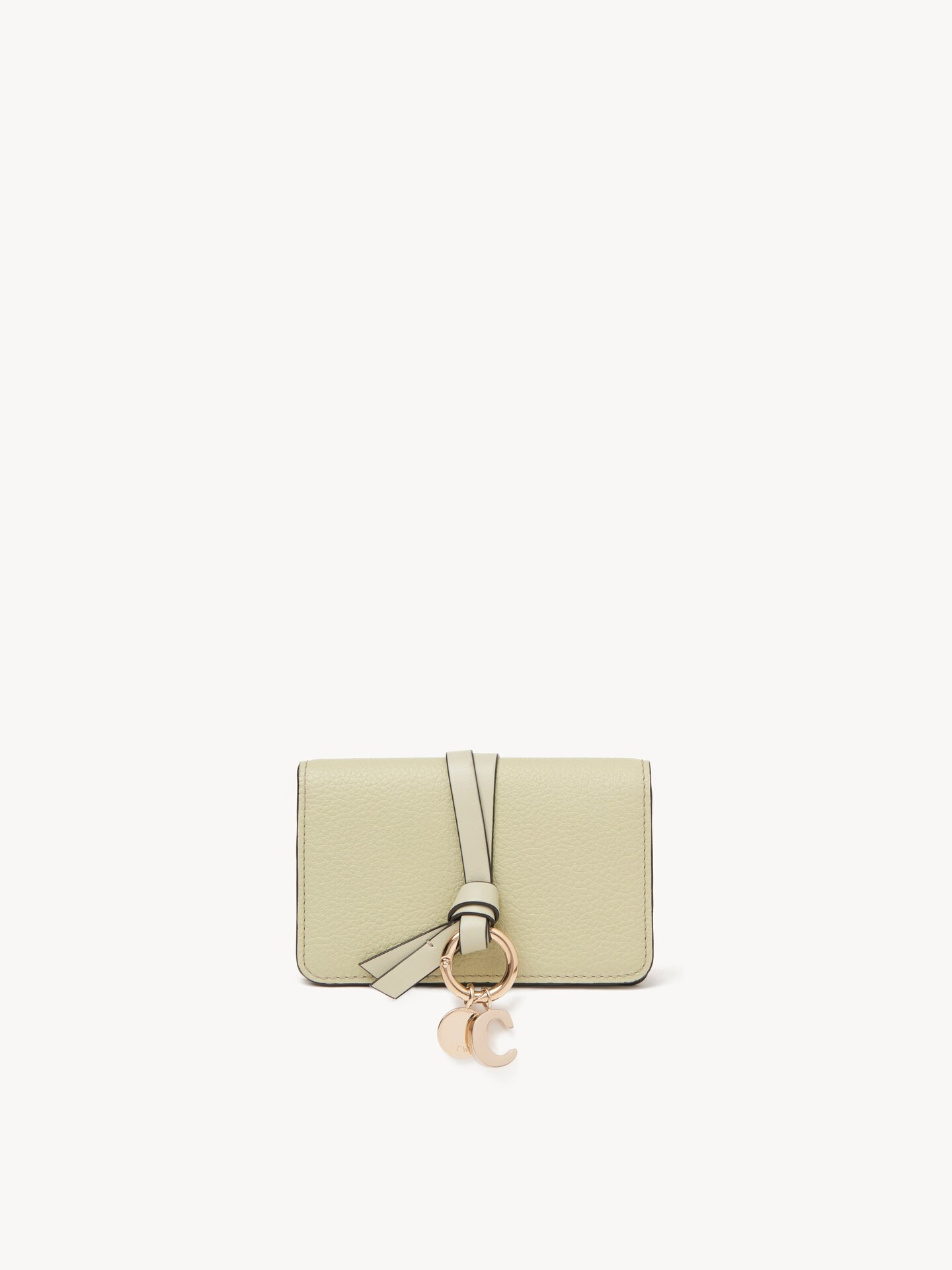 Alphabet card holder in grained leather - 1