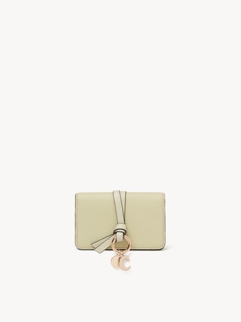 Alphabet card holder in grained leather