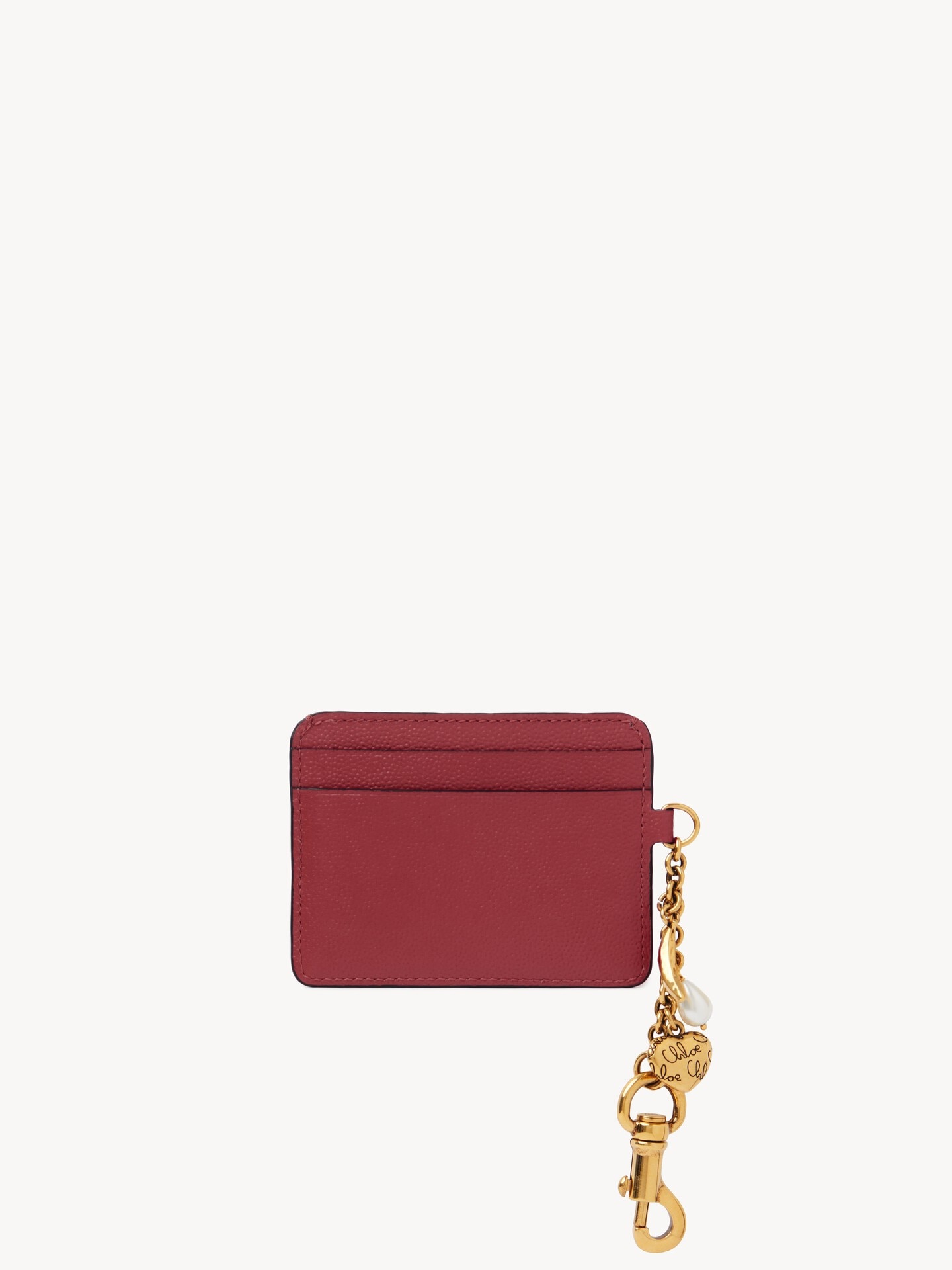 Chlo&eacute; Charms card holder in grained leather - 4