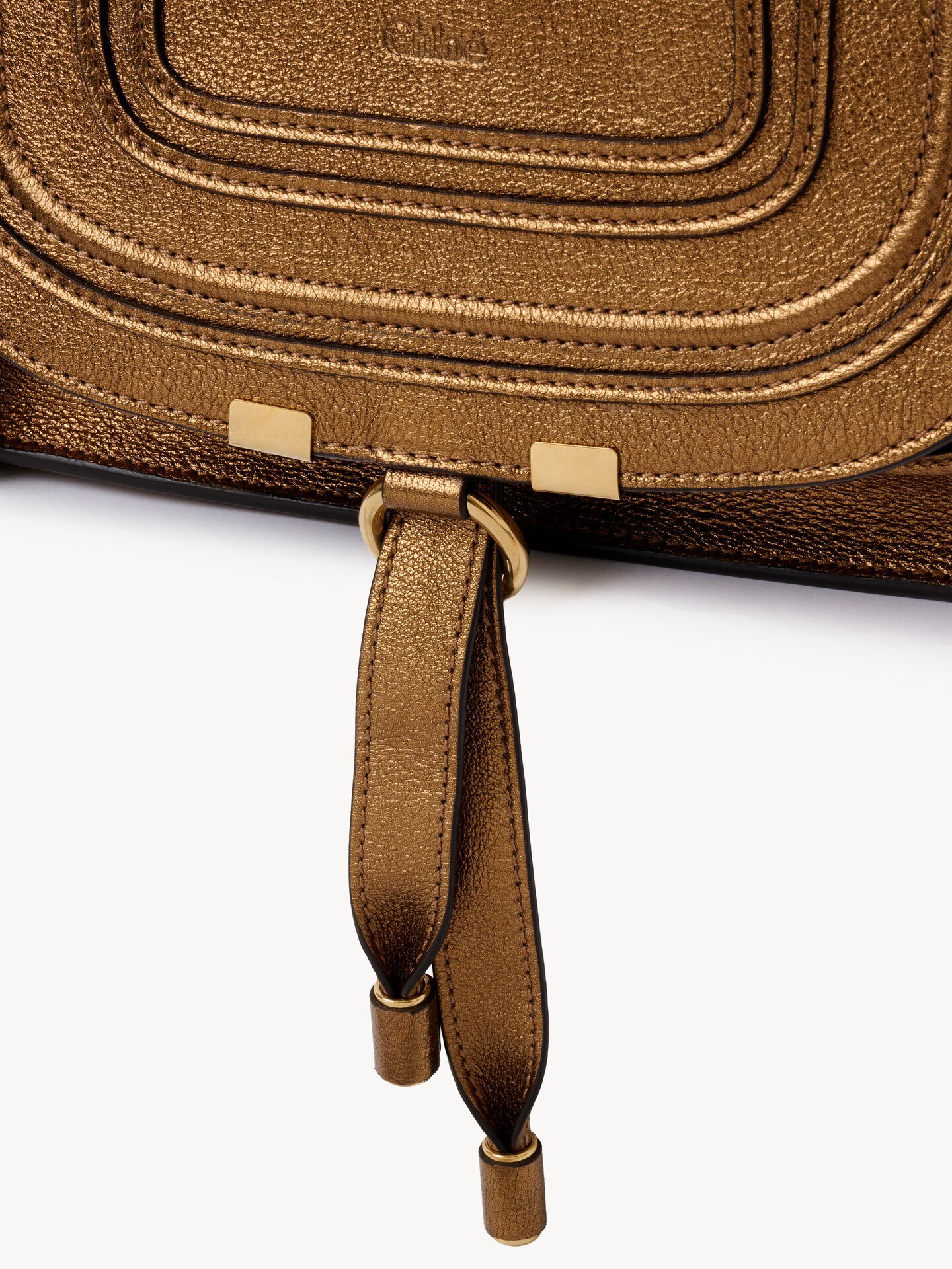 Small Marcie bag in metallic leather - 8