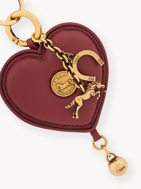 Chlo&eacute; Symbols Heart key ring bag charm in soft leather