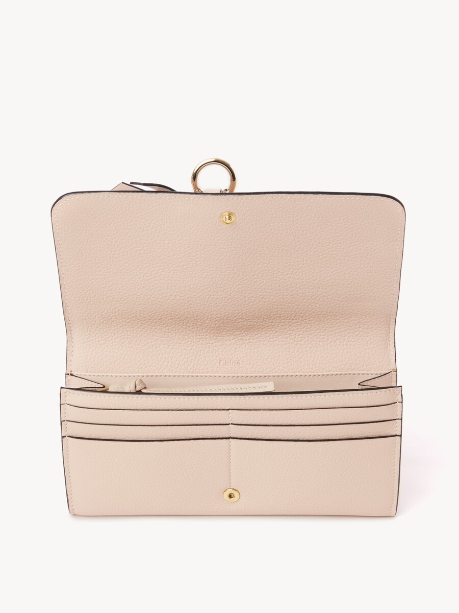 Alphabet wallet with flap in grained leather - 4
