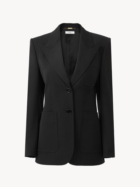Chaqueta de sastre con botonadura sencilla de lana grain de poudre