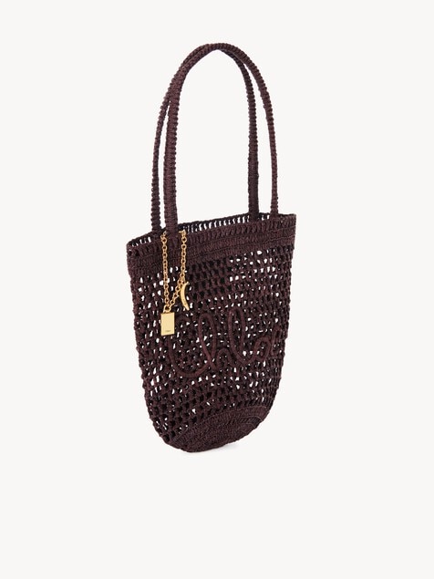 Bolso tote peque&ntilde;o Summer Banana de rafia