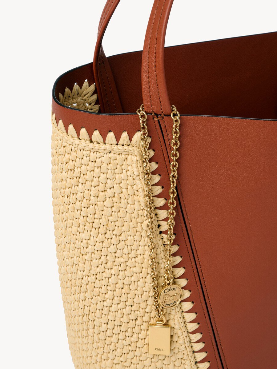 Bolso tote Chlo&eacute; Spin de efecto rafia y cuero - 6
