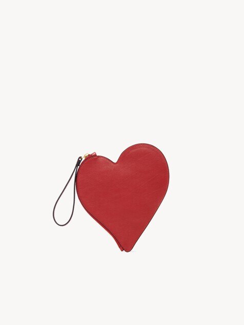Chloé Symbols Heart flat pouch in grained leather