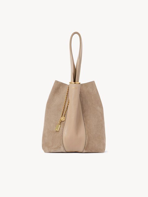 Chlo&eacute; Spin tote bag in grained and suede leather
