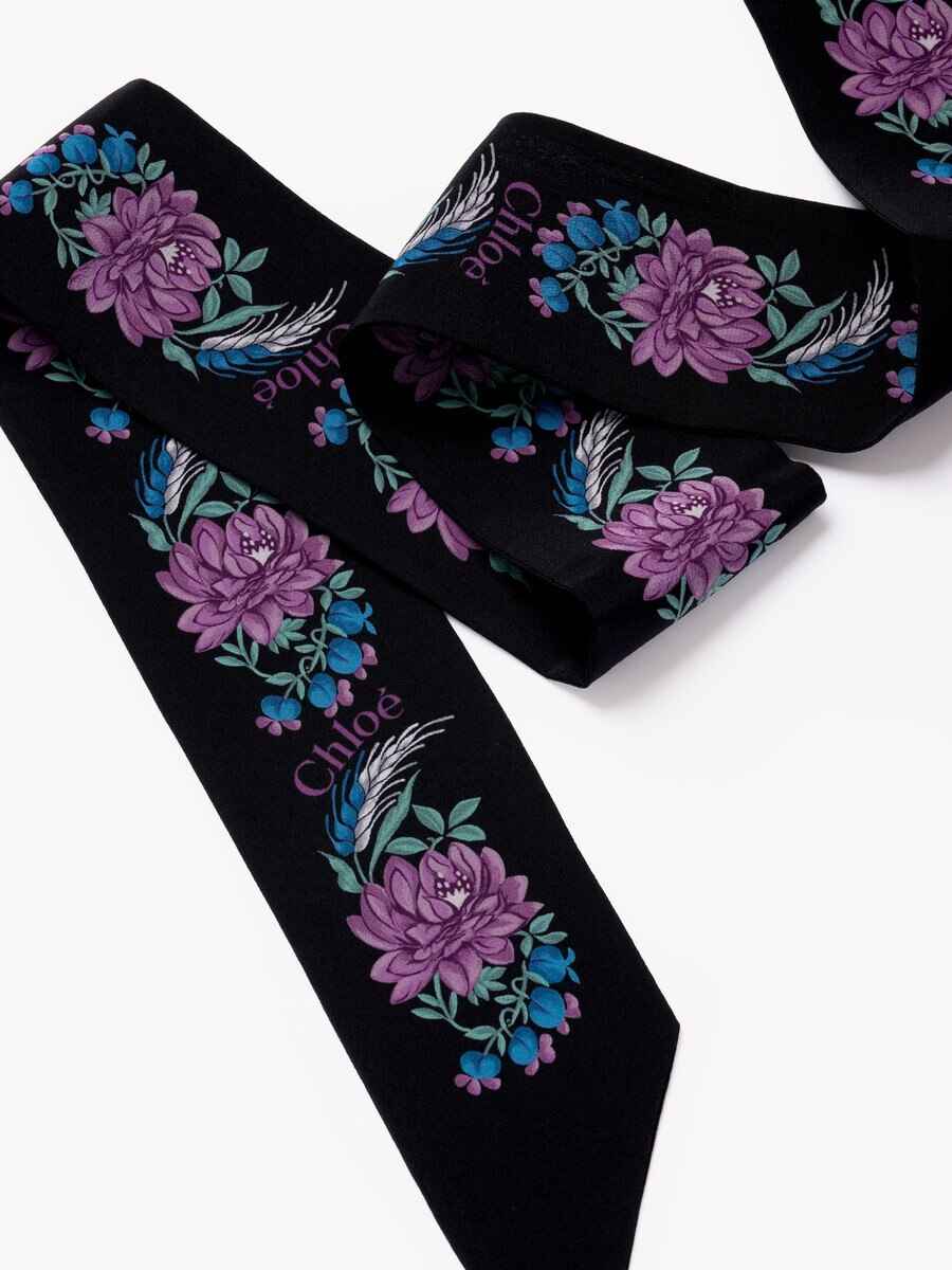 The Chlo&eacute; Folk bandeau scarf in silk cr&ecirc;pe - 4