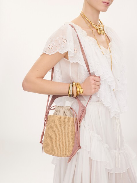 Small Woody basket in natural fibres