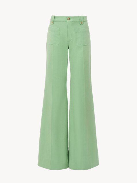 Flared trousers in cotton canvas