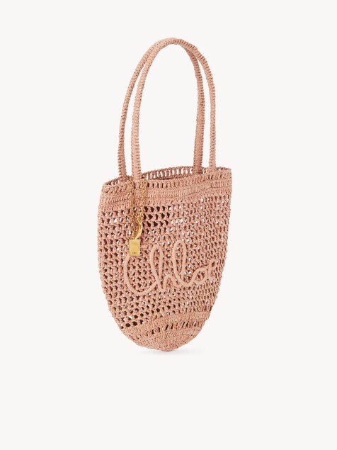 Bolso tote peque&ntilde;o Summer Banana de rafia