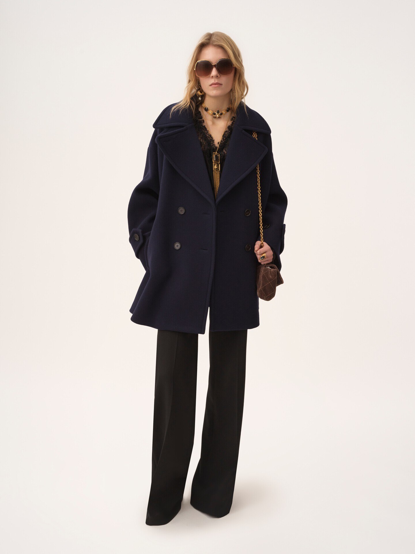 Abrigo oversize de doble botonadura de lana - 3