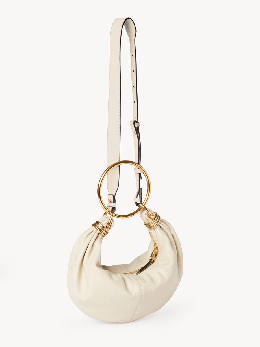 Small Bracelet hobo bag in grained leather - 3
