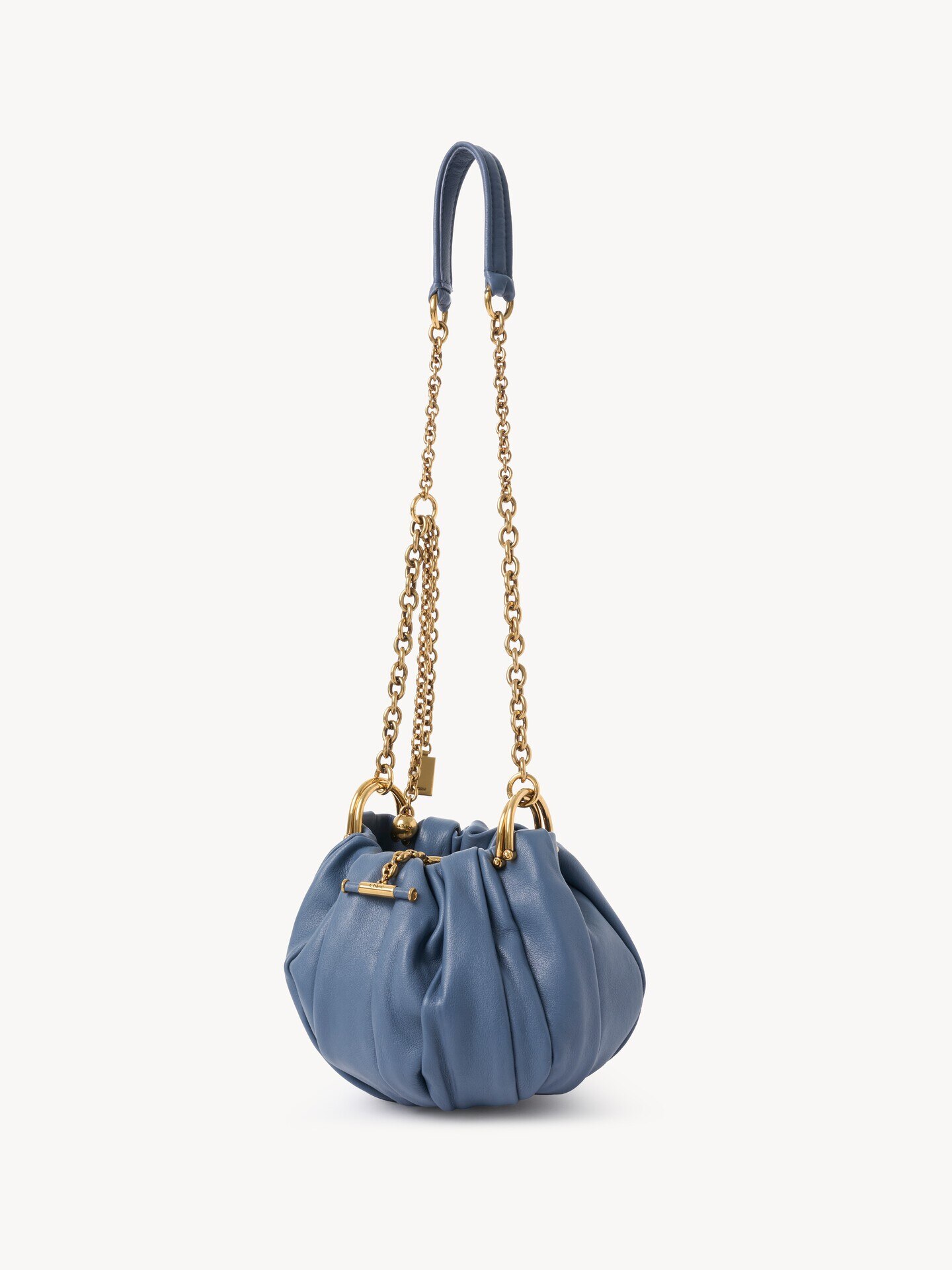 Chlo&eacute; Pliss&eacute; shoulder bag with chain in pleated leather - 4