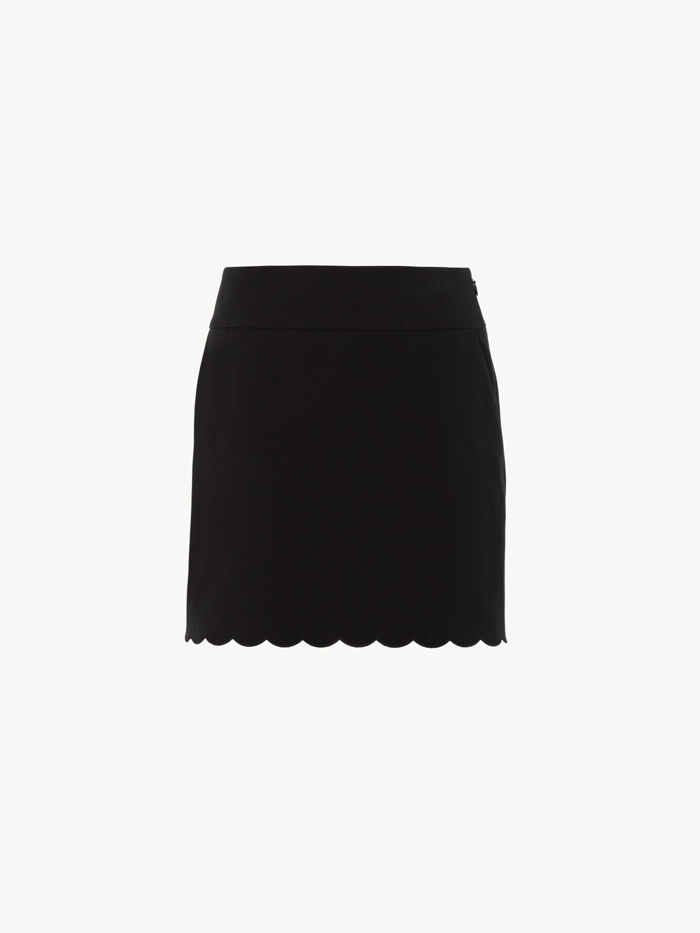 Scalloped mini skirt in soft cavalry cotton - 1