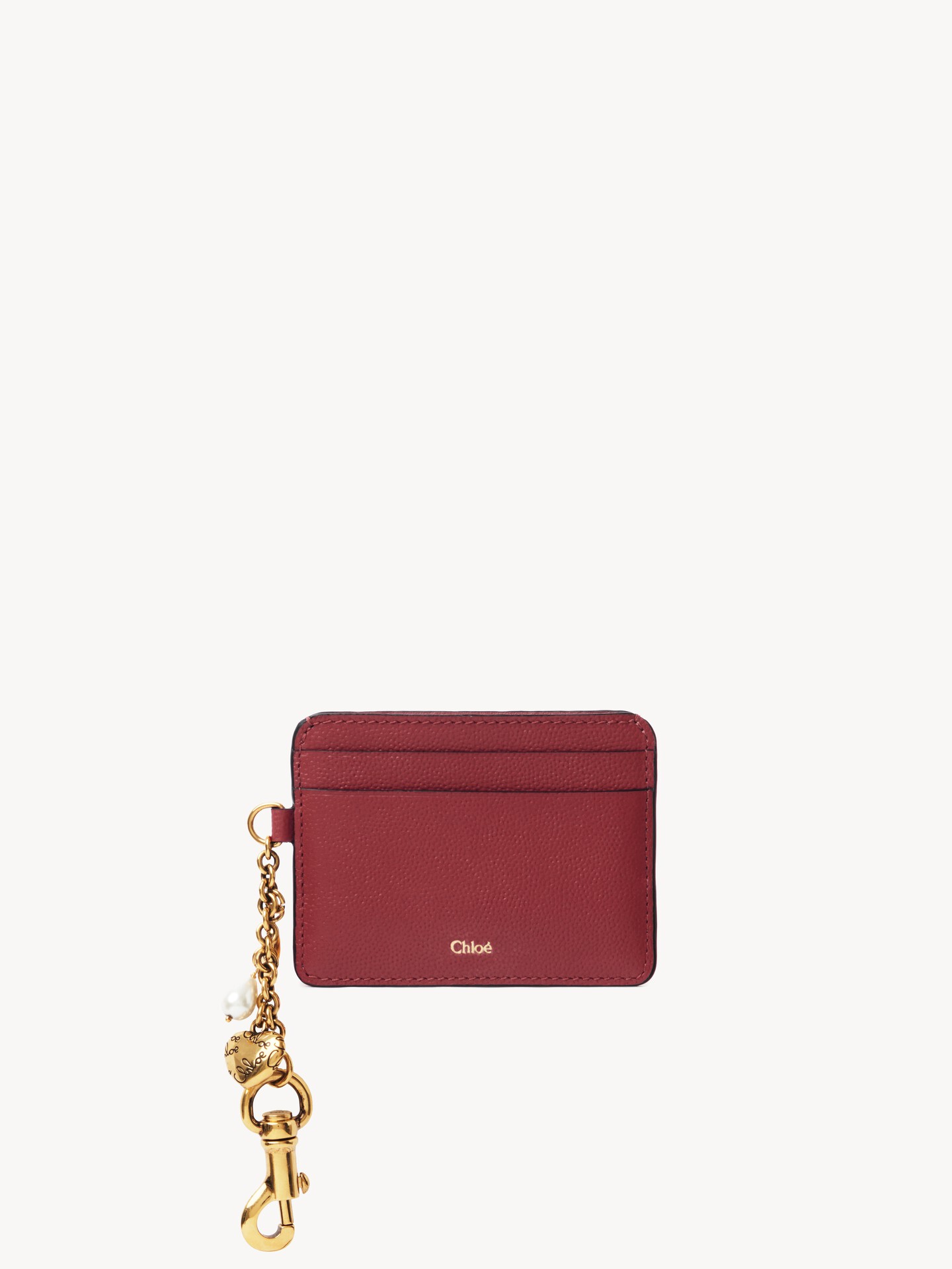 Chloé Charms card holder in grained leather - 1