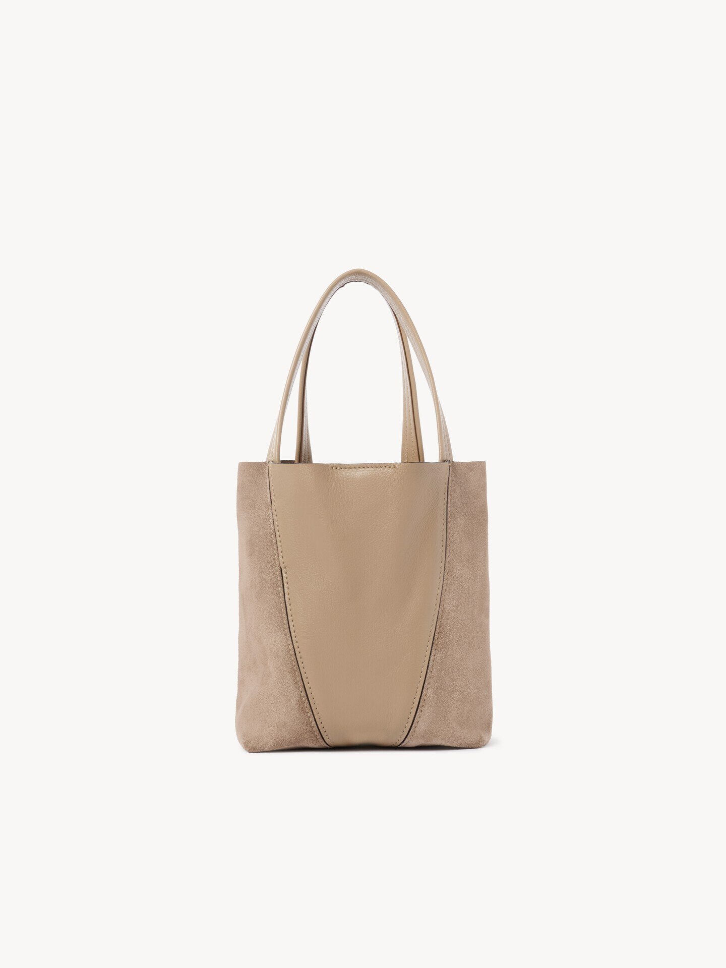 Small Chlo&eacute; Spin tote bag in grained and suede leather - 4