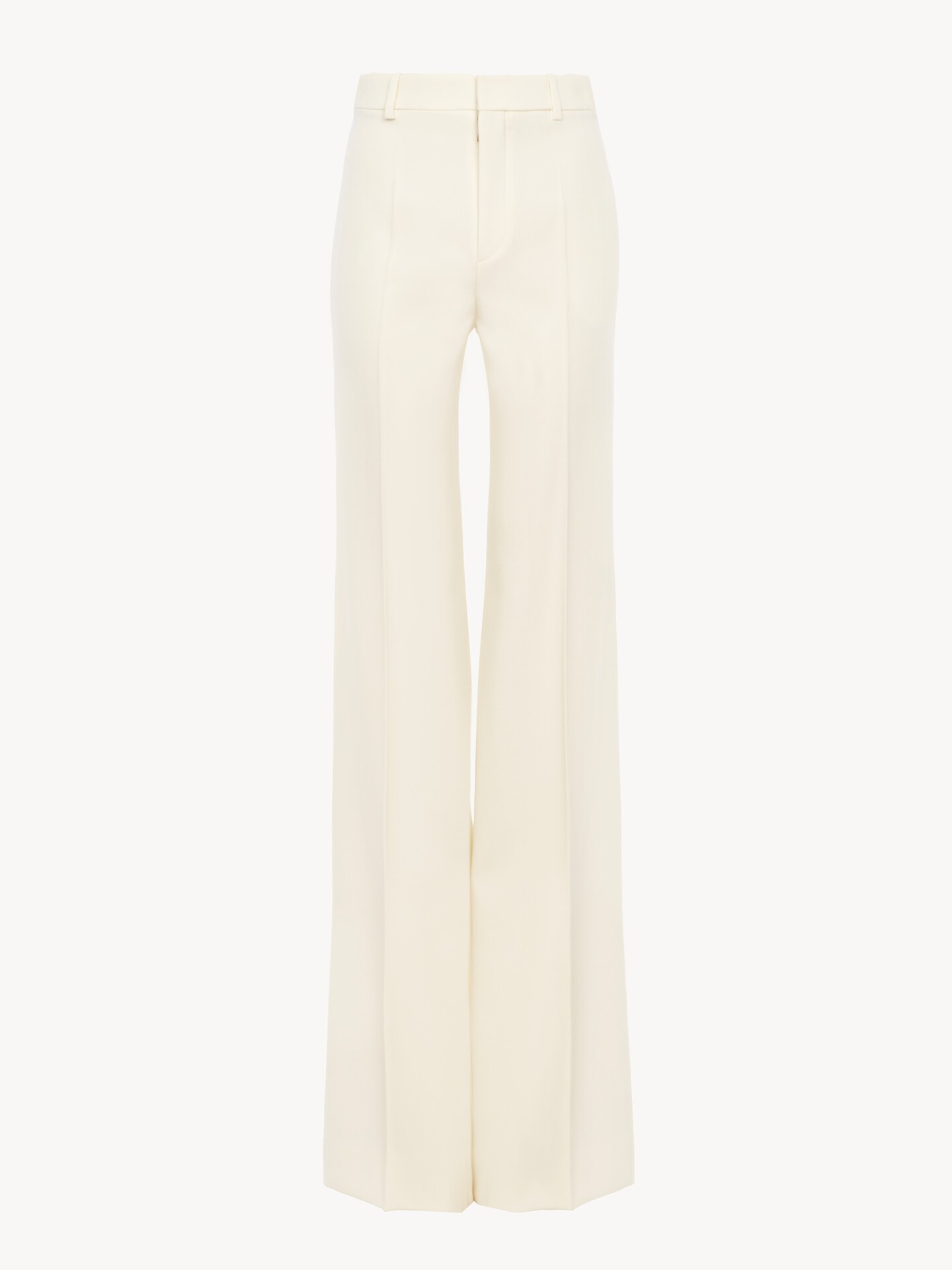 Pantalones acampanados de talle alto de lana grain de poudre - 1