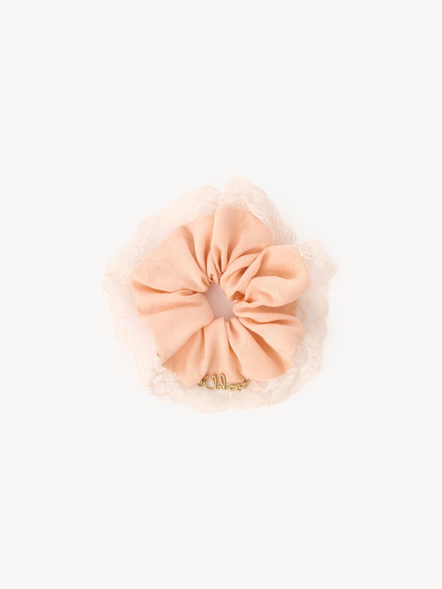The Chlo&eacute; Poetic scrunchie in silk & lace - 2