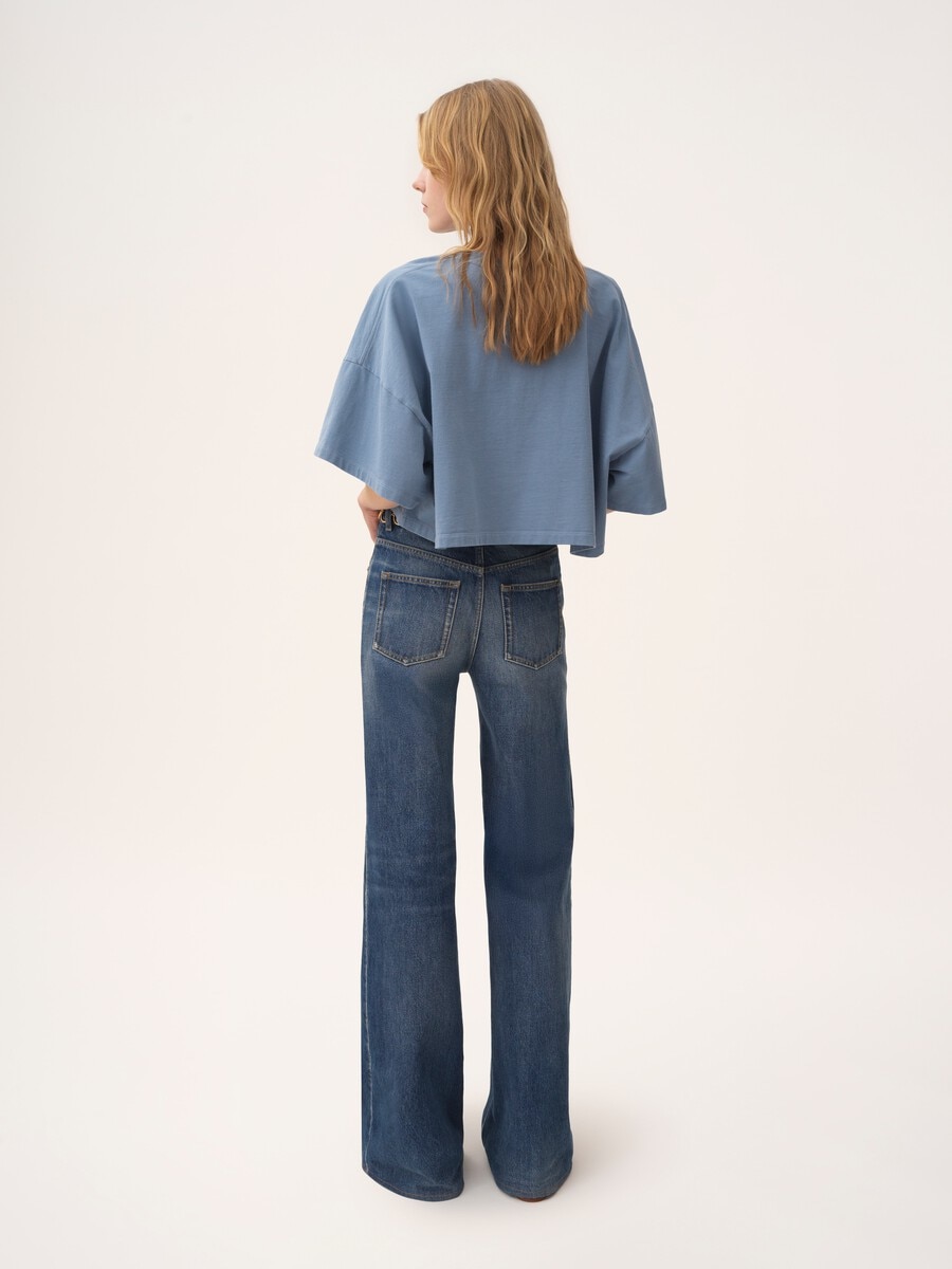 Cropped boxy logo T-shirt in cotton jersey - 5