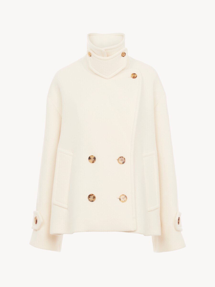 Oversized short coat in wool - 2