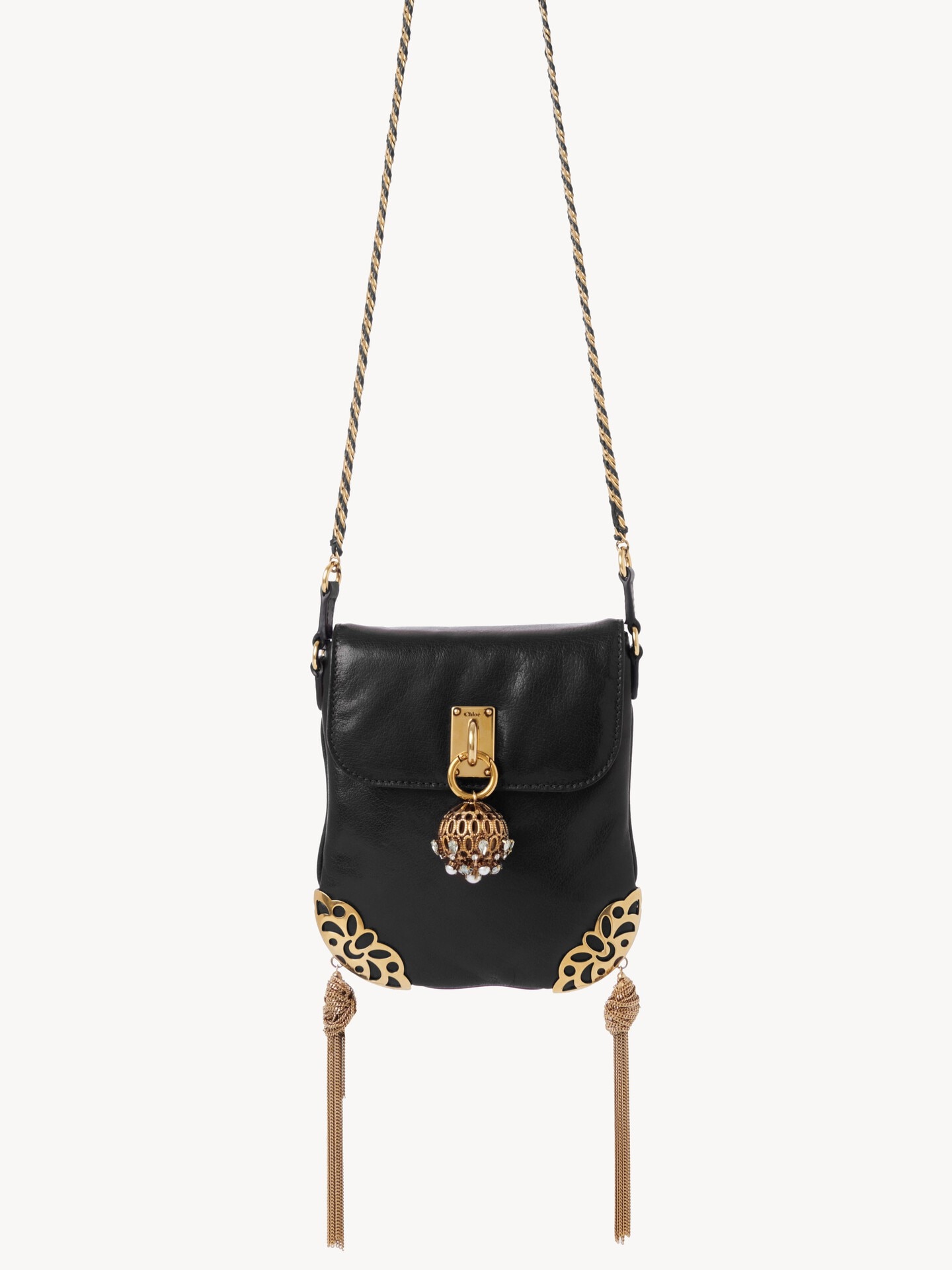 Château Treasures chain flap bag in grained leather - 2