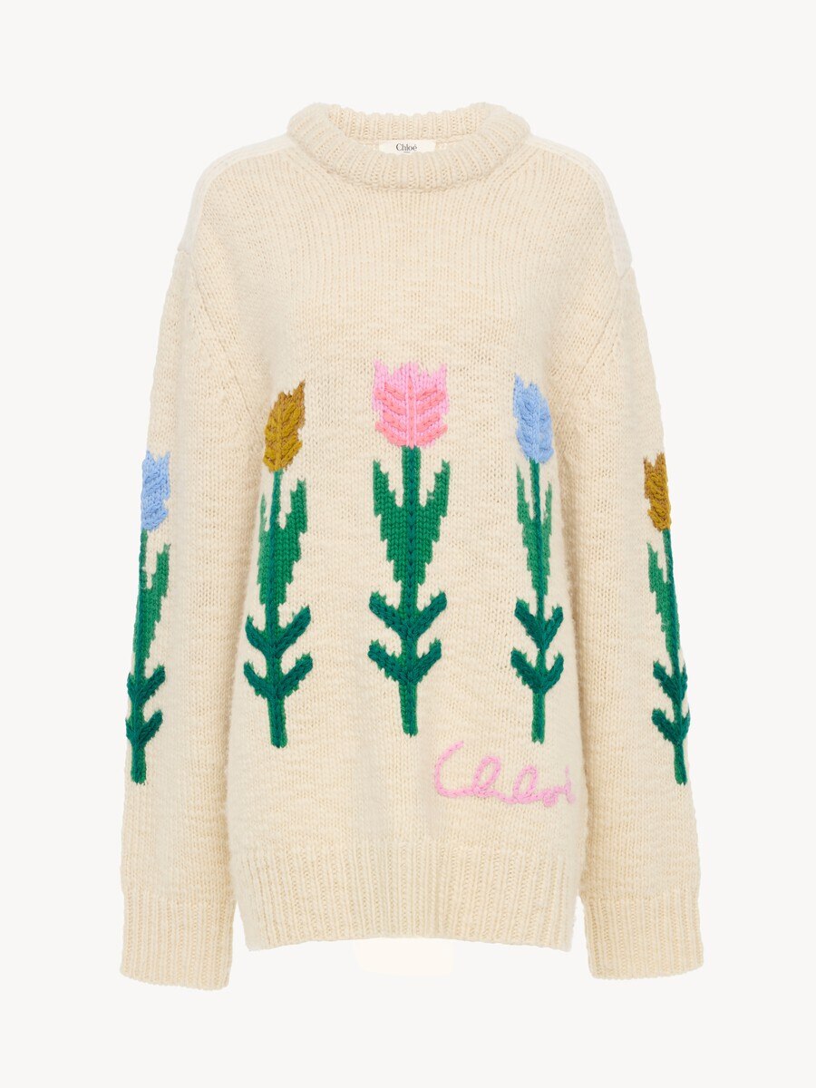Oversized logo sweater in a wool knit - 2
