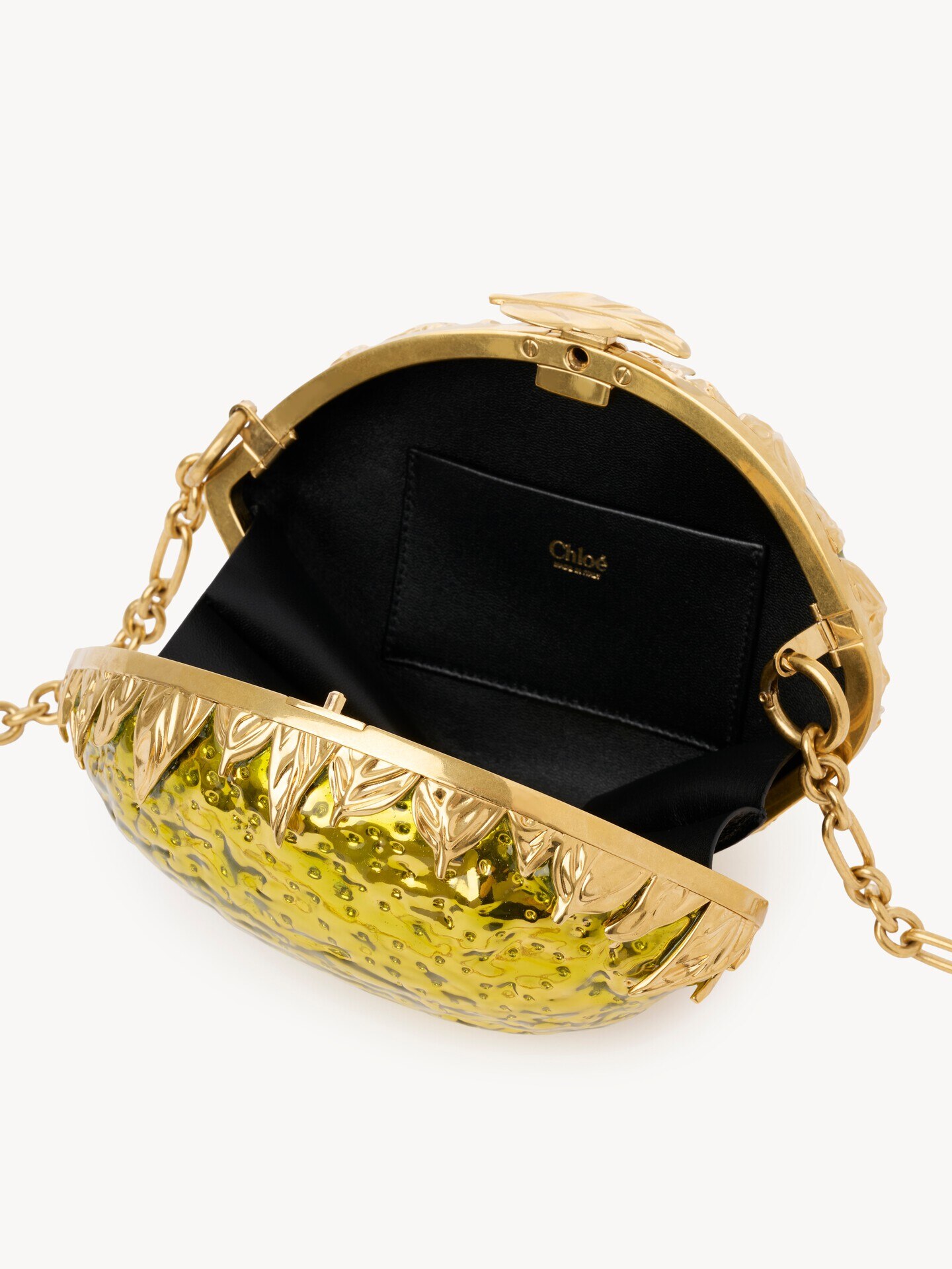 Chlo&eacute; Tropicus lemon minaudi&egrave;re in brass - 6