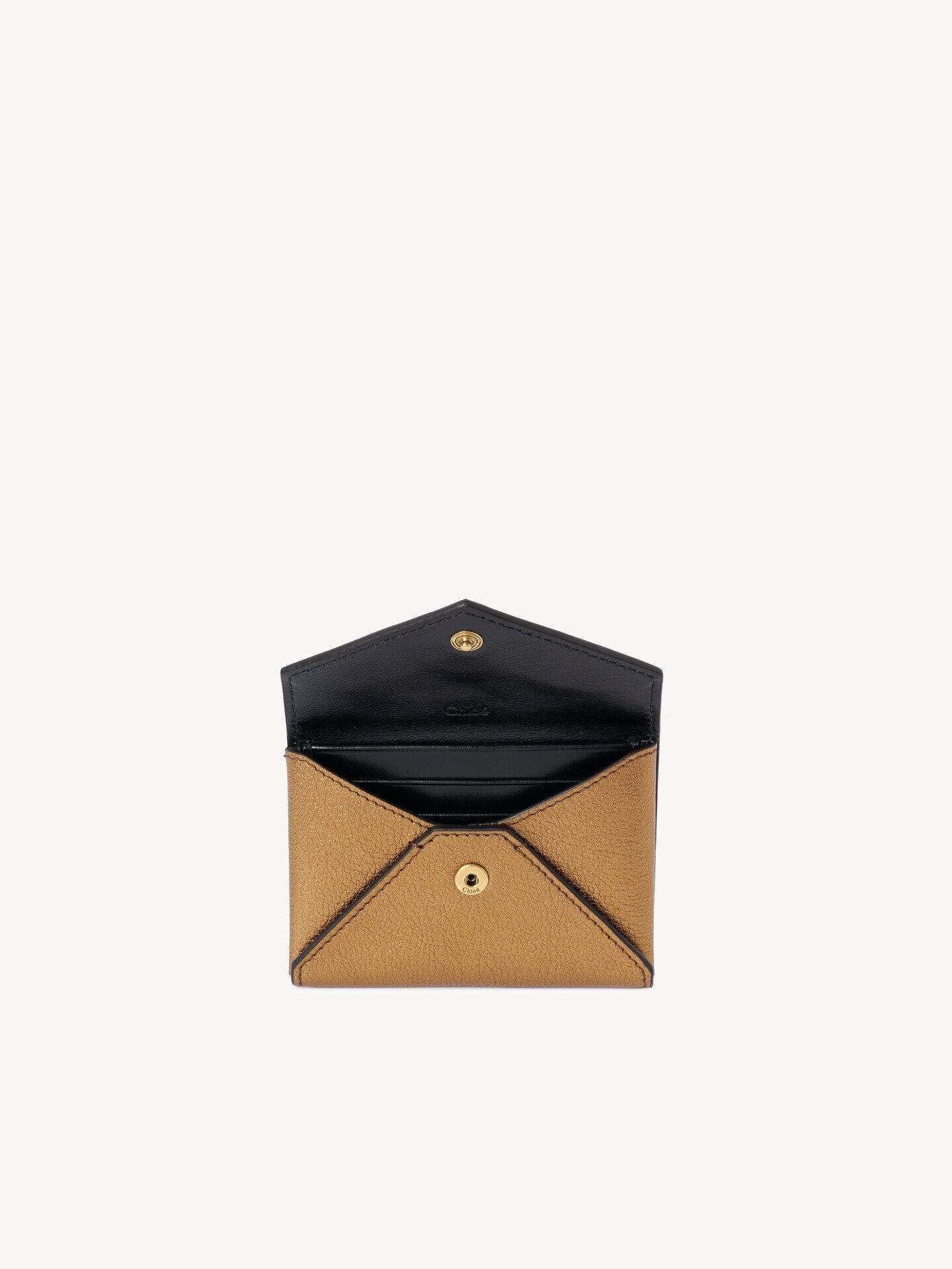 Envelope card holder in metallic leather - 5