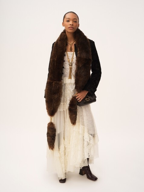 Fitted jacket in floral velvet