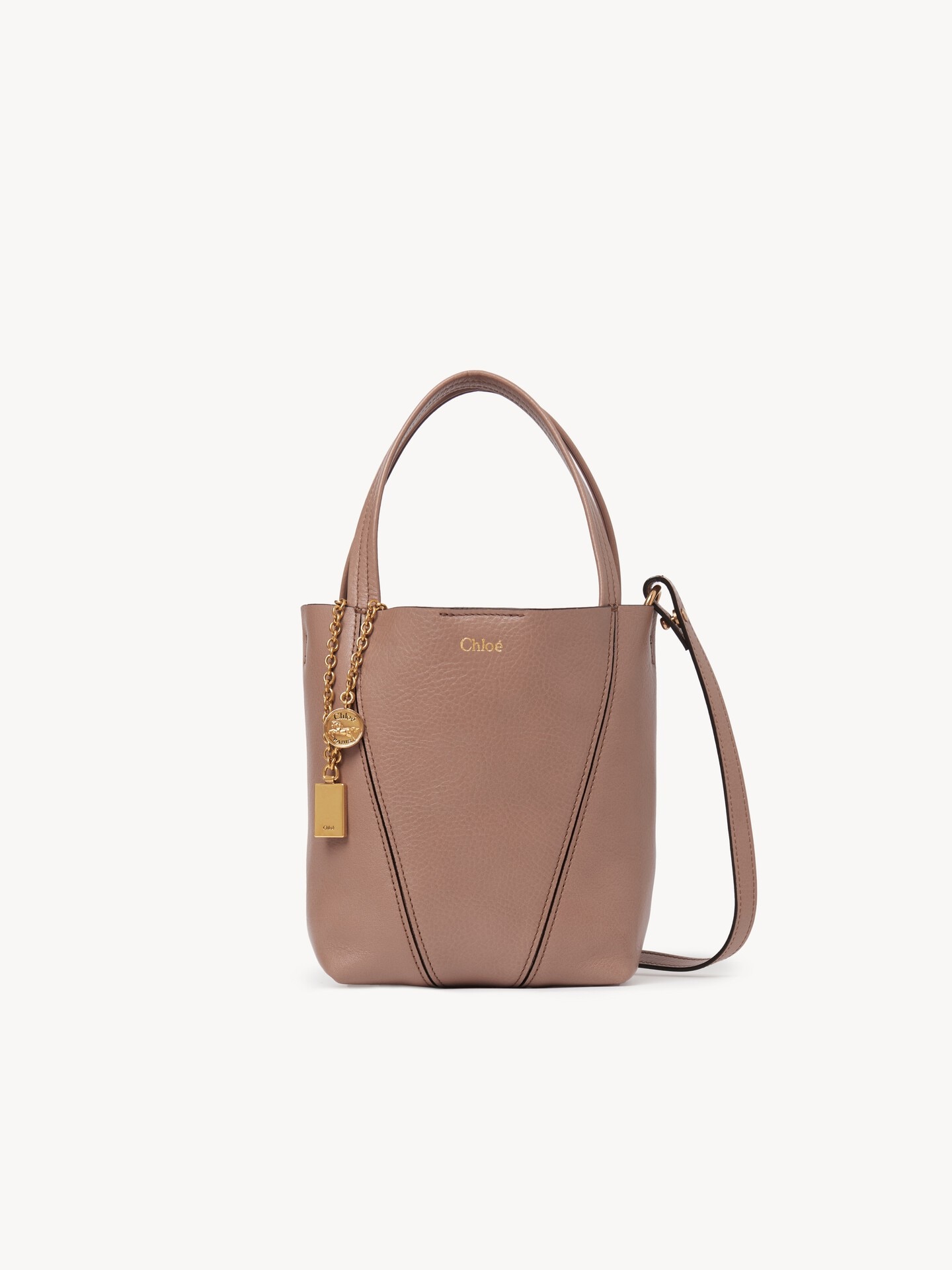 Small Chloé Spin tote bag in grained leather - 1