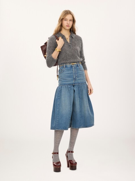 Polo sweater in an alpaca wool-blend knit