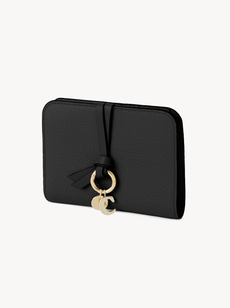 Alphabet bifold wallet in grained leather