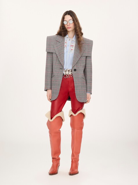 Slim pants in leather