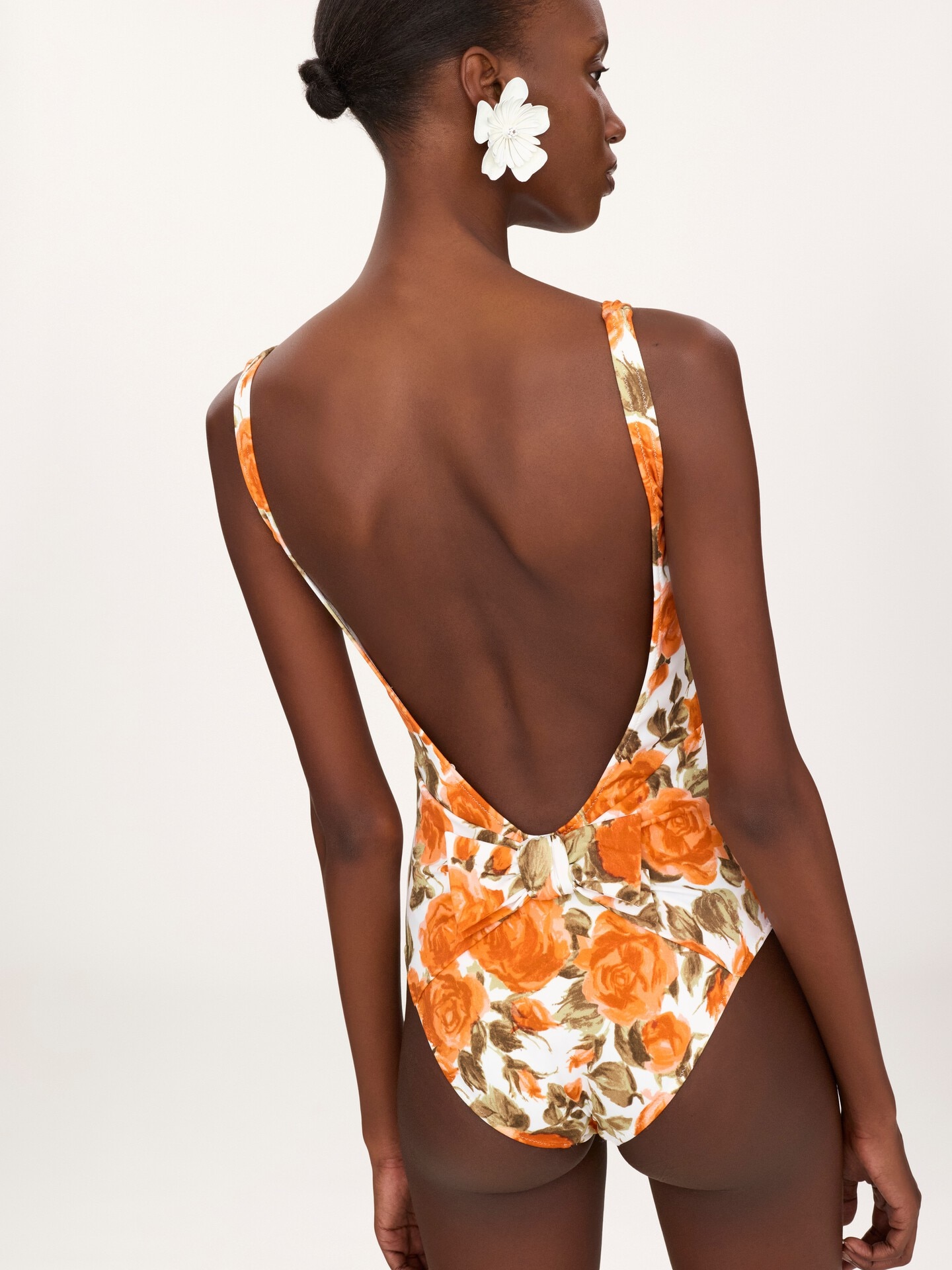 Rose-print one-piece swimsuit - 5