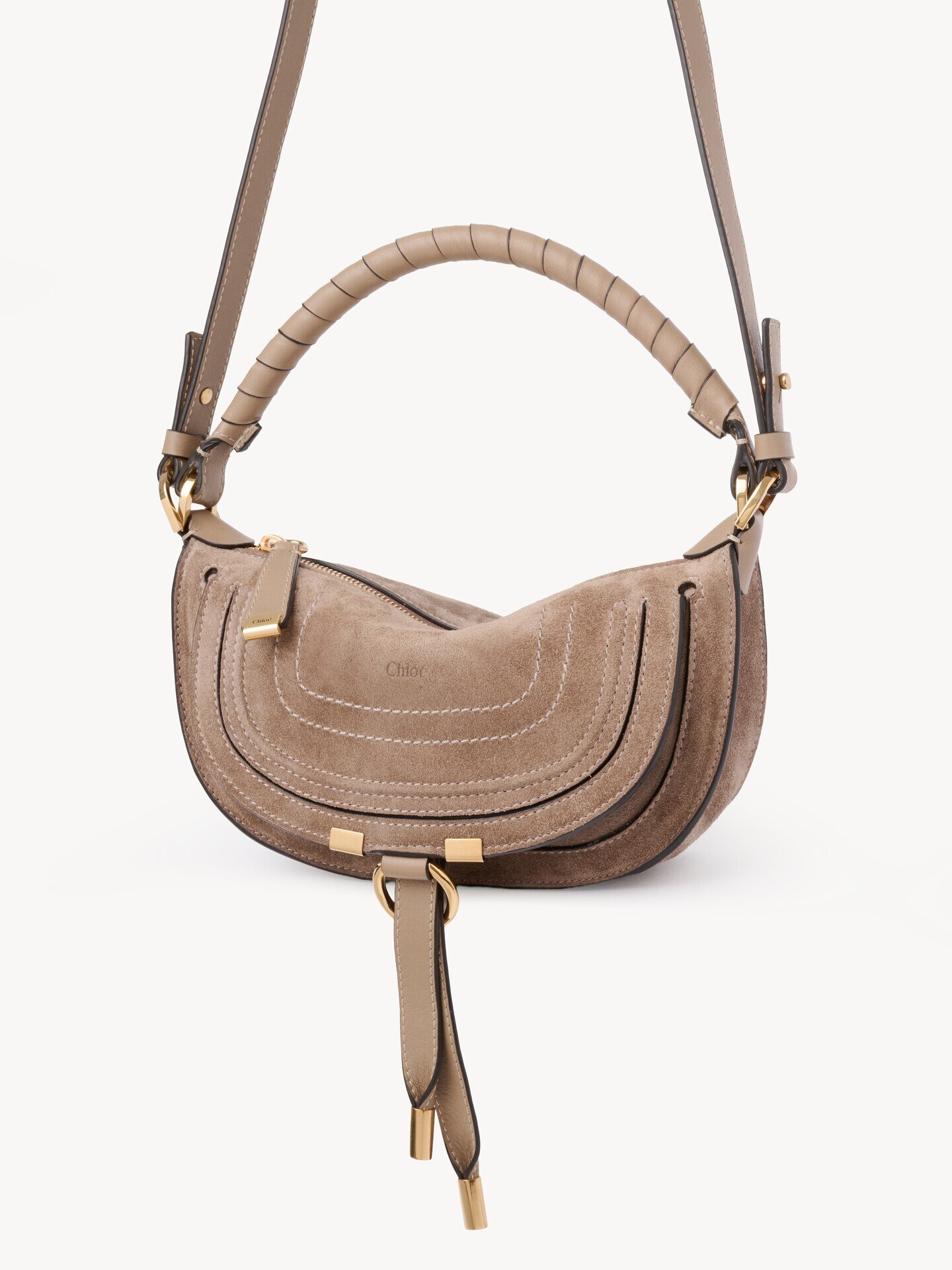 Mini Marcie shoulder bag in suede leather - 4