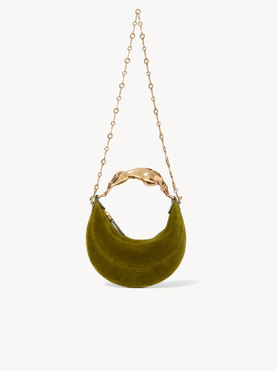Small Chain Horse shoulder bag in velvet - 2