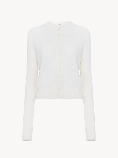 Fitted cardigan in a wool knit