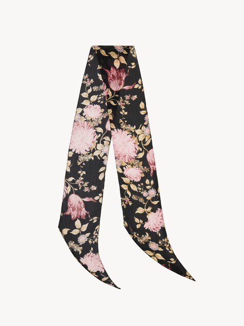 The Chlo&eacute; Peonies bandeau scarf in silk charmeuse