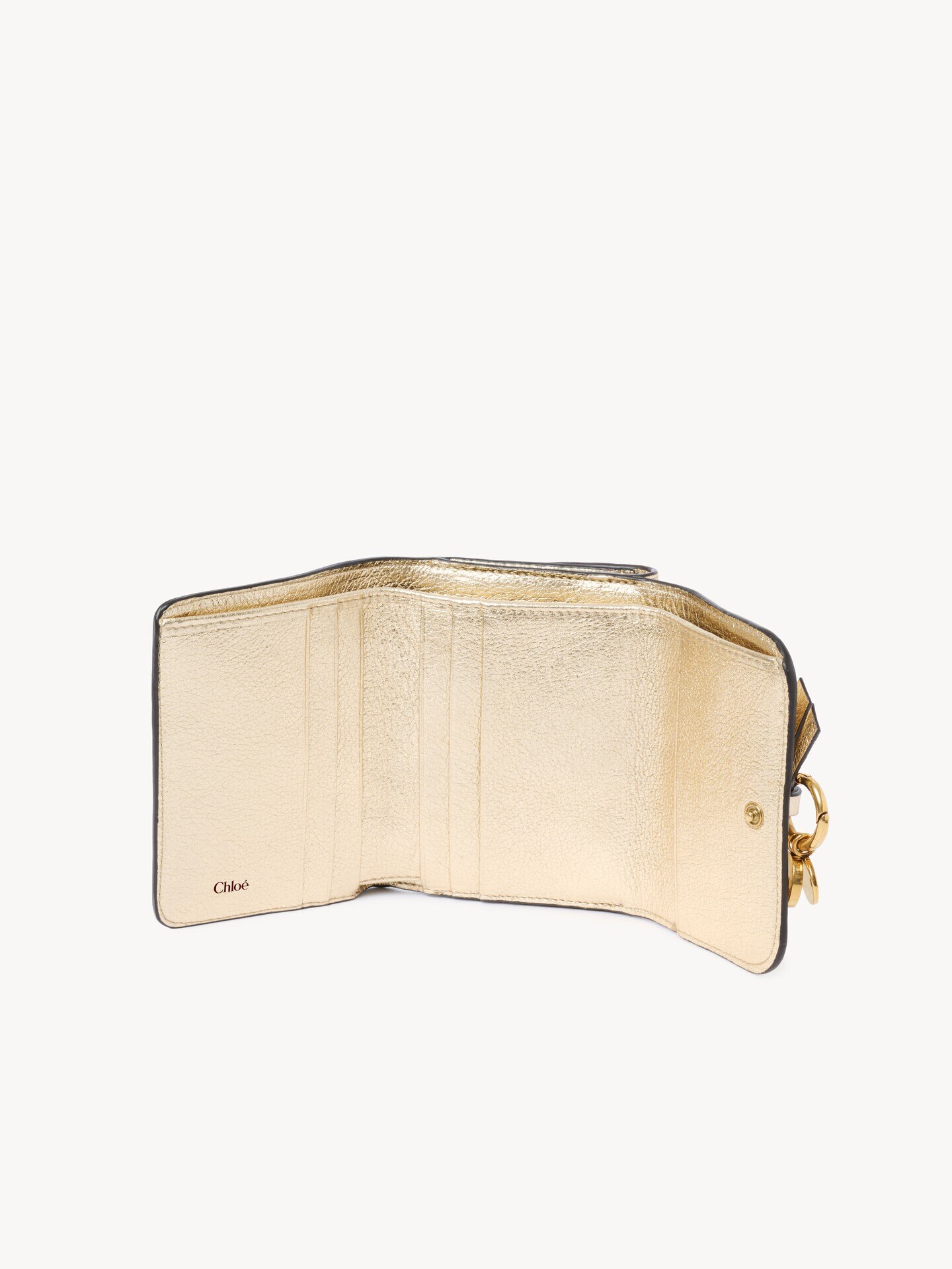Small Alphabet tri-fold in metallic leather - 5