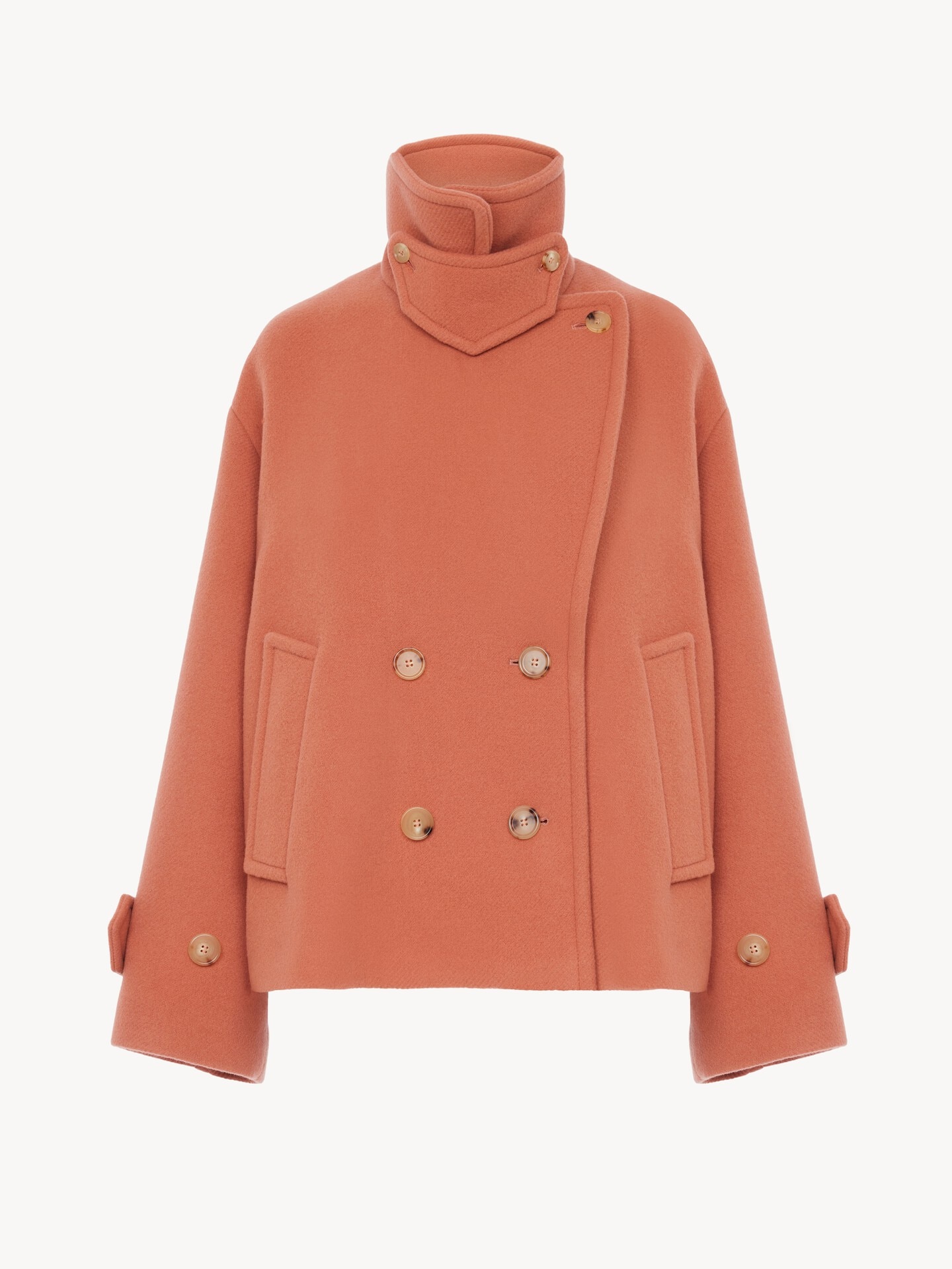 Oversized short coat in wool - 2