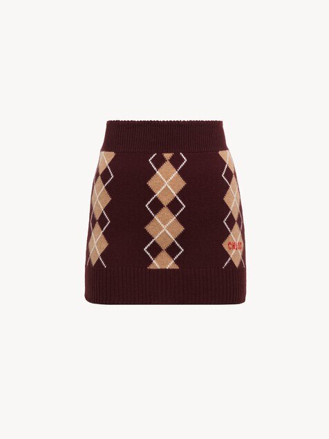 Minifalda ajustada de punto de lana y cachemira