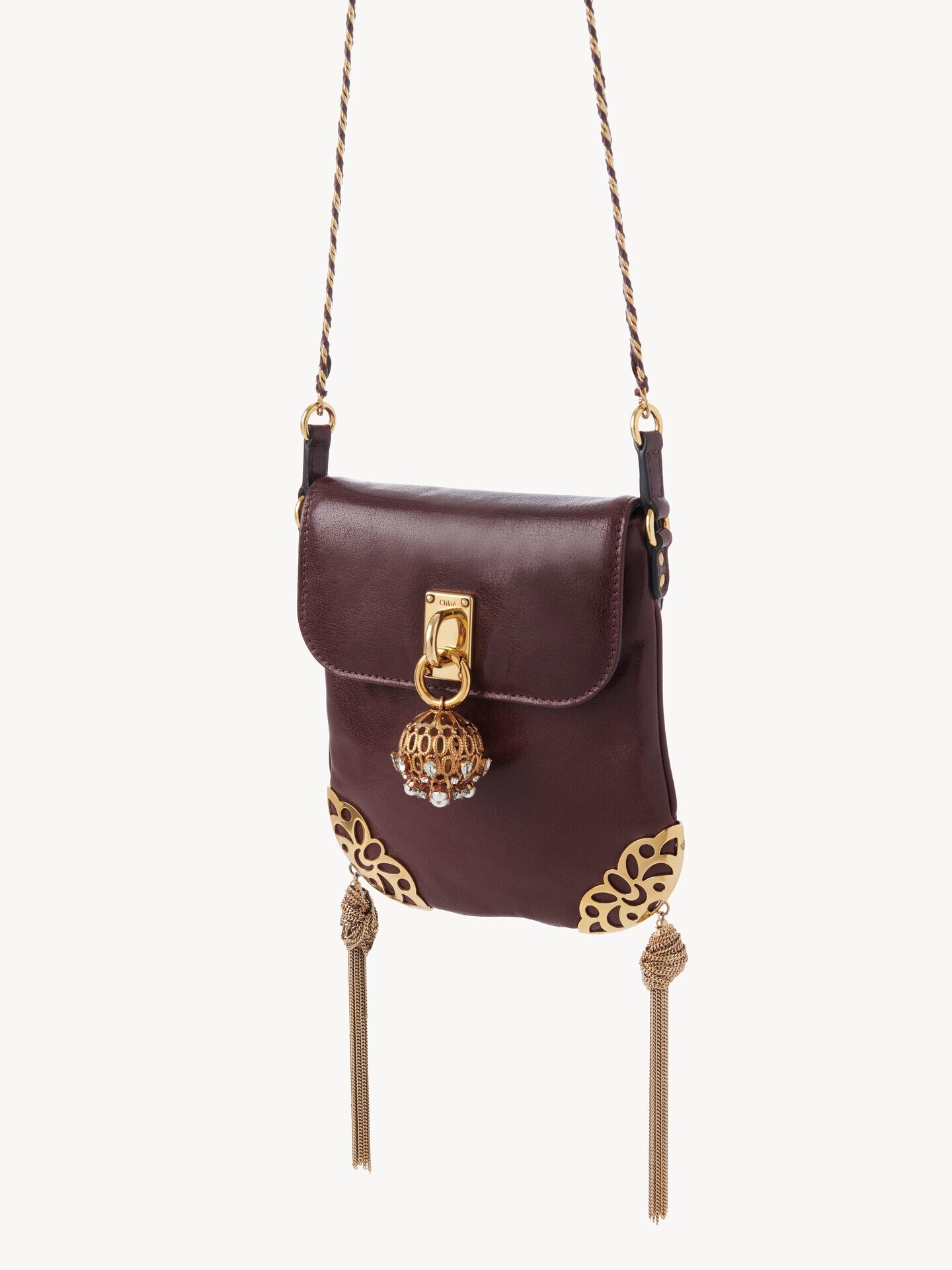Château Treasures chain flap bag in grained leather - 4