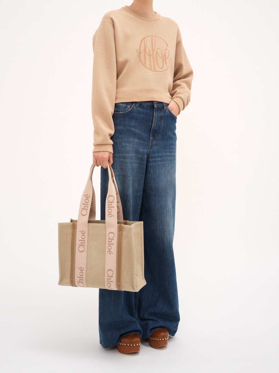 Woody tote bag in linen - 7