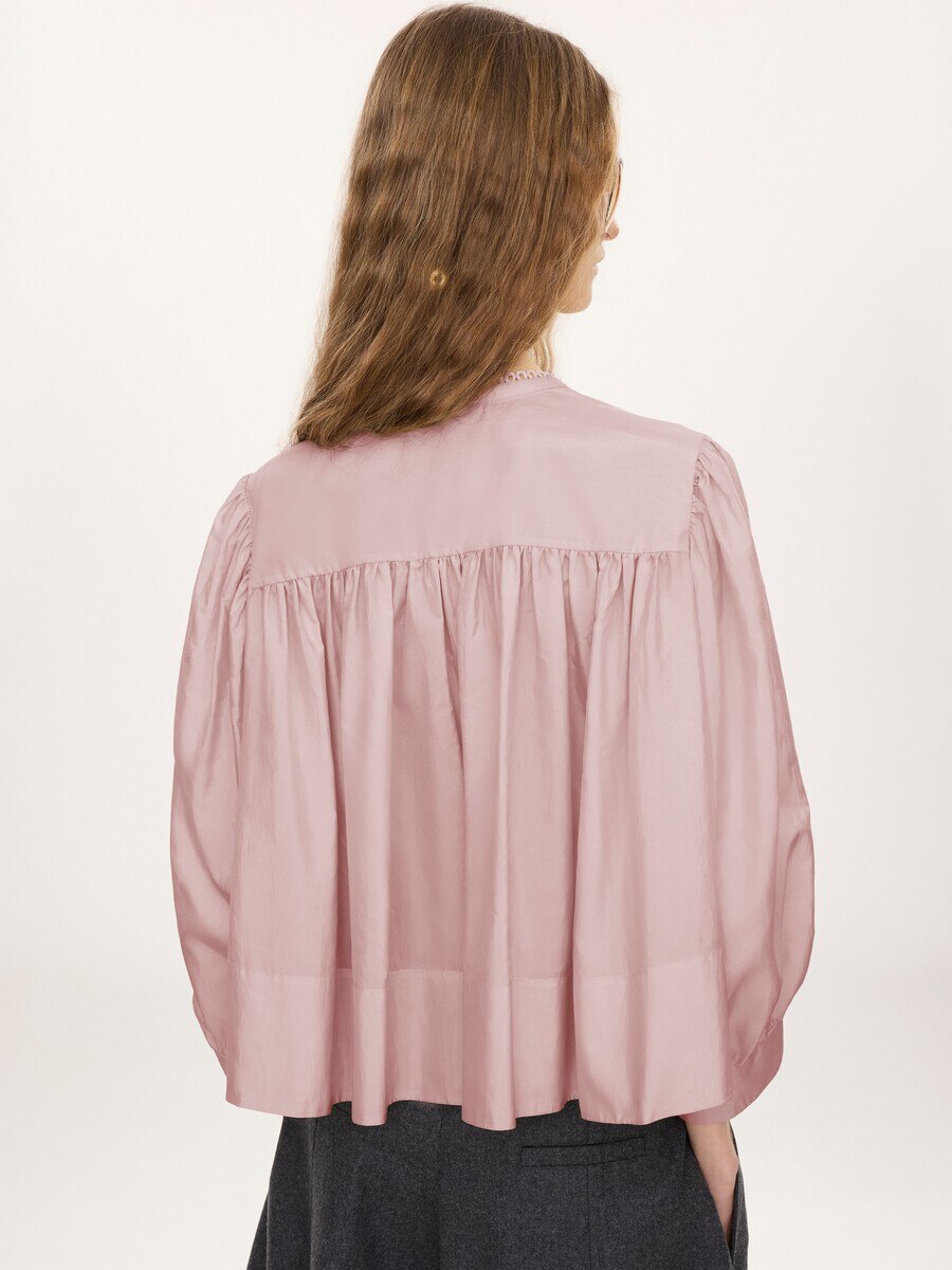 Gathered ruffle top in technical taffeta - 5