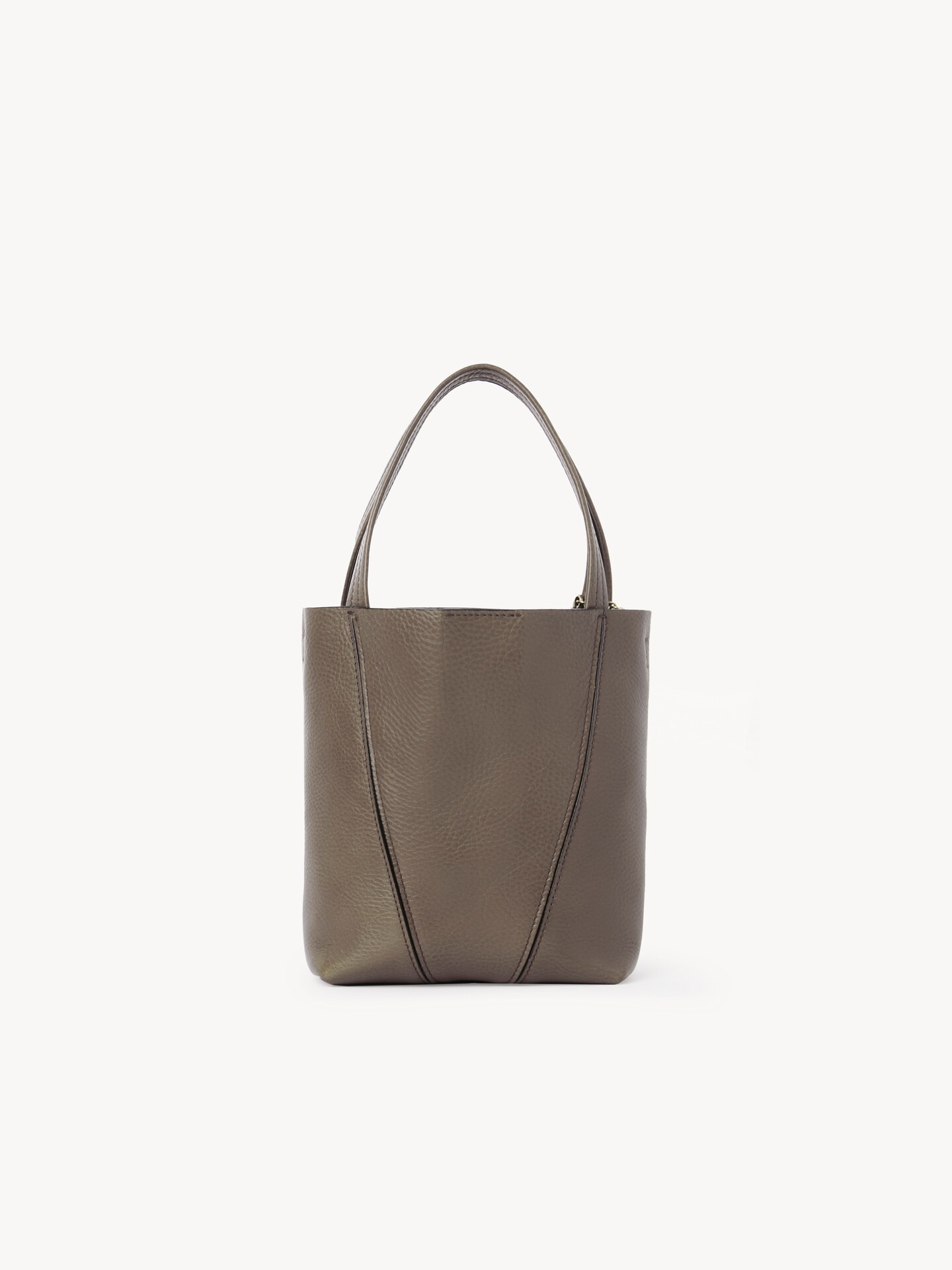 Small Chloé Spin tote bag in grained leather - 4