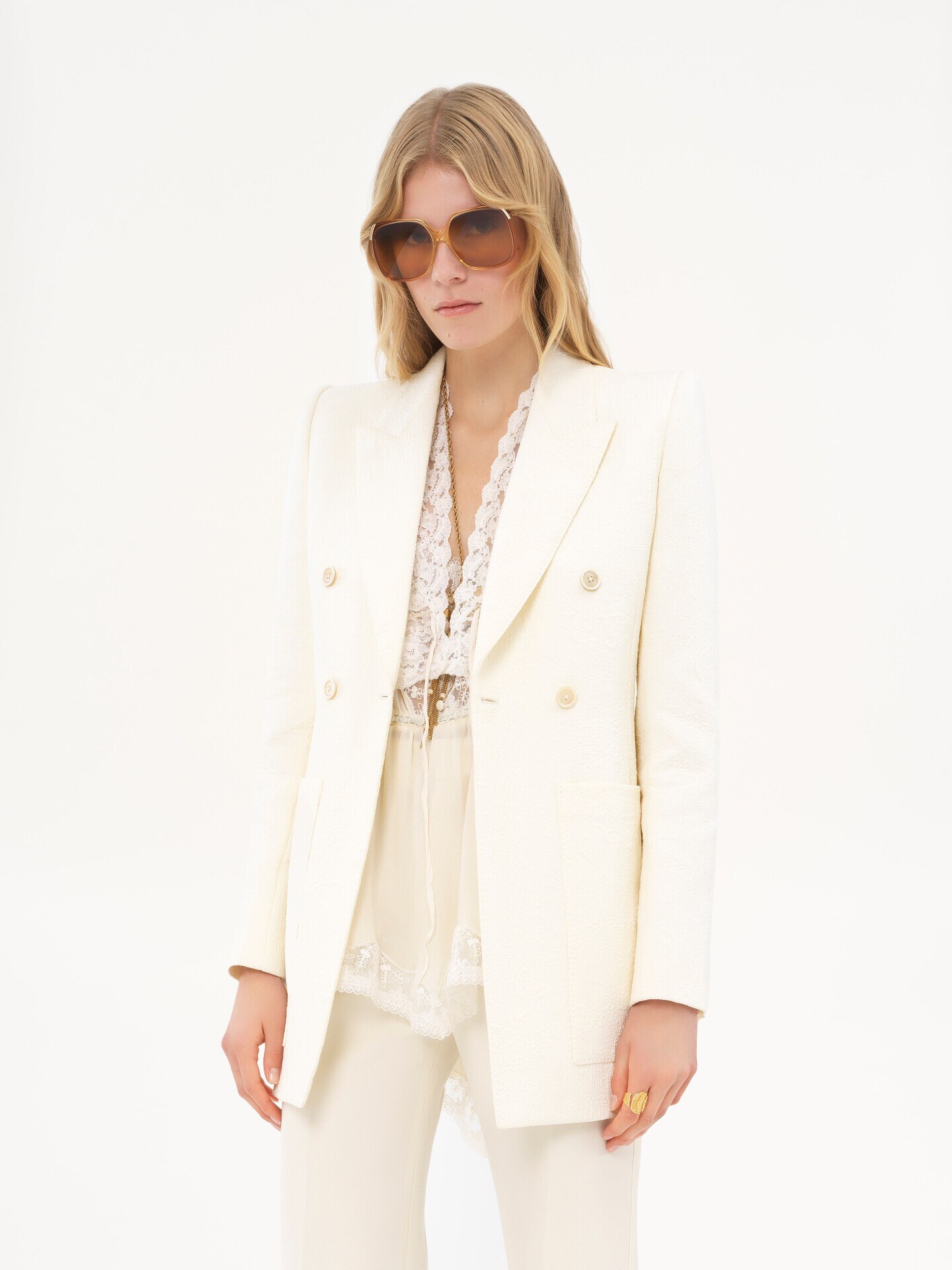 Tailored jacket in cotton-mix jacquard - 5