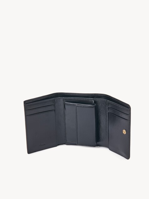 Small Chloé Iconic tri-fold in croco-effect leather