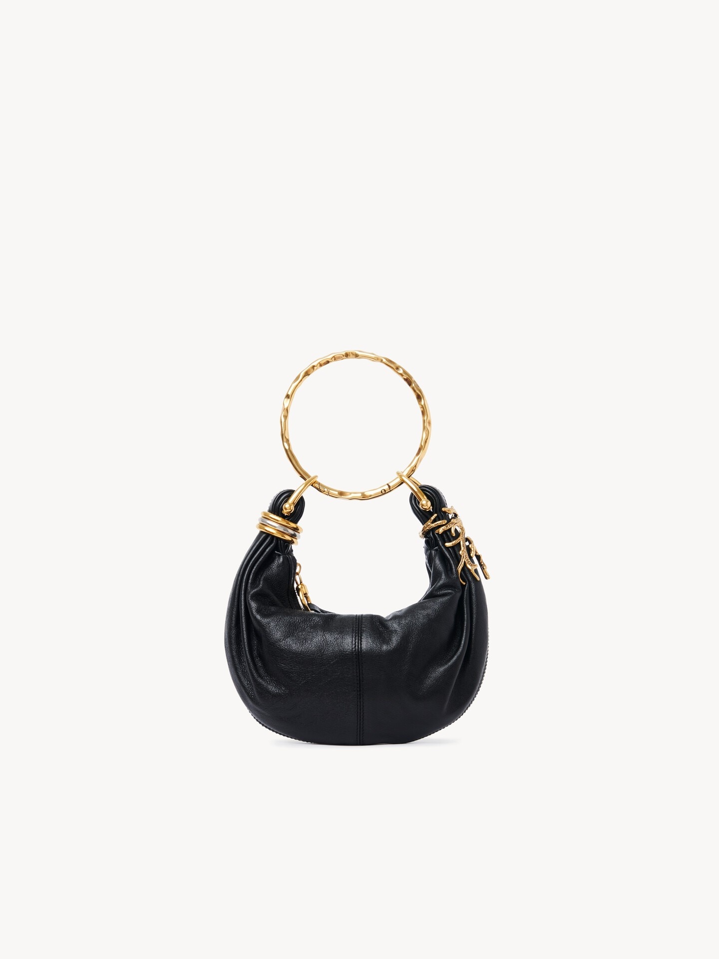 Mini Bracelet Hobo bag in grained leather - 5